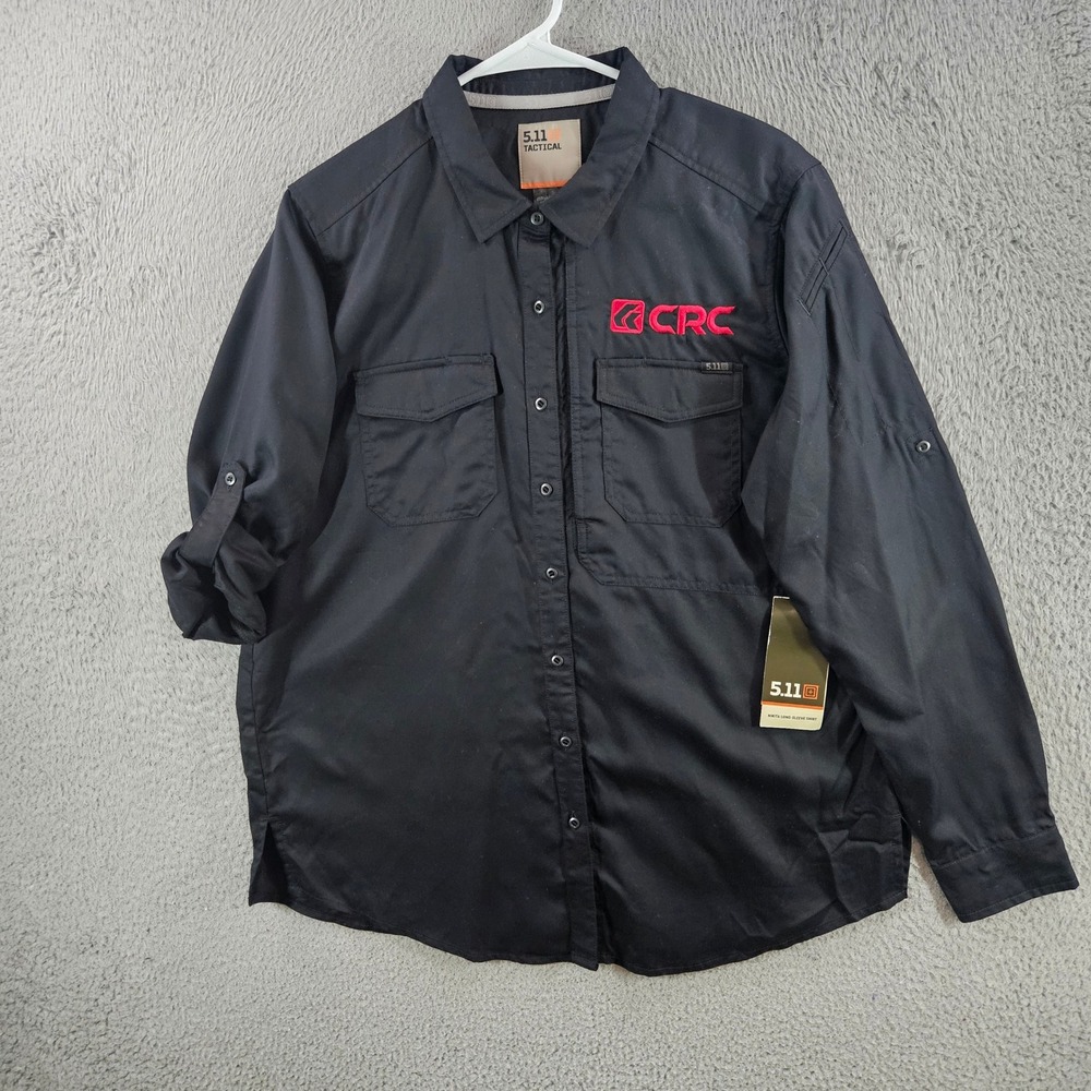 5.11 Tactical Nikita Long Sleeve Shirt Womens Large Black Tencel Button Down NEW